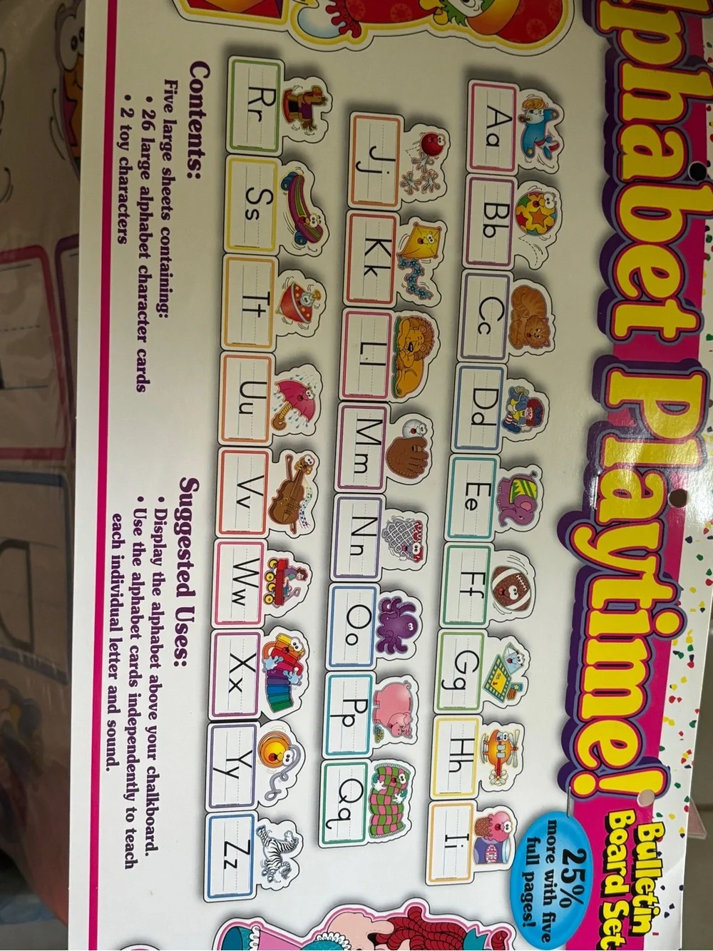 New! Vintage Alphabet Playtime! Bulletin Board Set Teachers Friend - Picture 2 of 2